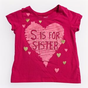 The Children's Place 18-24M Pink S Is For Sister Heart Graphic Tee Toddler